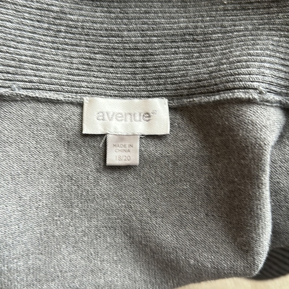 Avenue Gray Open Front Cardigan (Size 18/20) - Picture 9 of 12